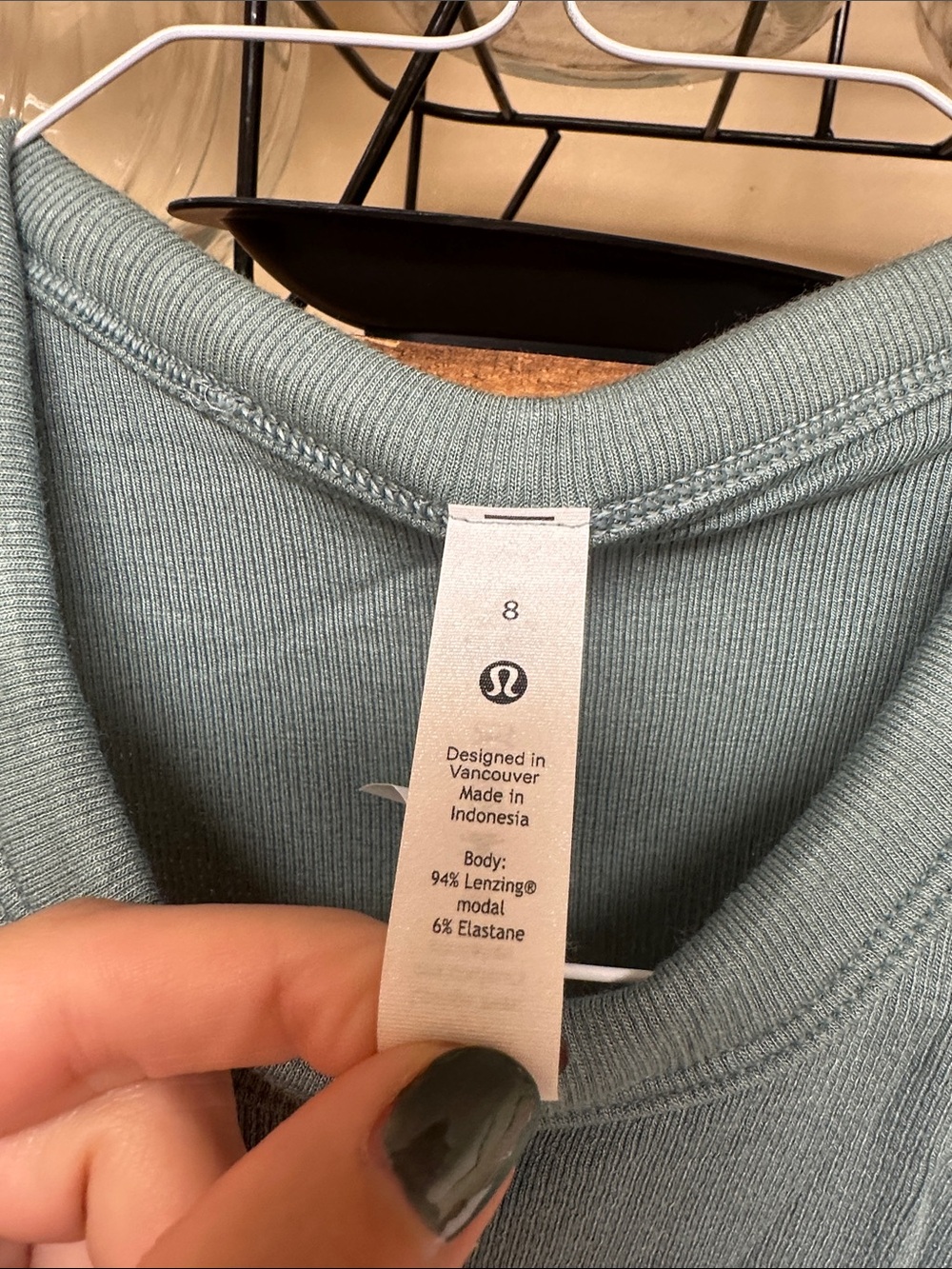 Lululemon Ribbed Tank Top - Sage Green - Picture 2 of 2